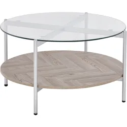 Couchtisch LOVELL Sicherheitsglas Silber