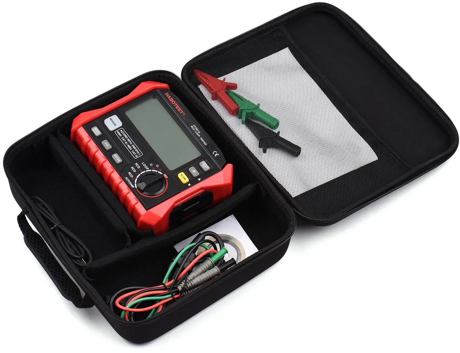 HABOTEST HT5910 4,7-Zoll-LCD-Digital-Widerstandsmessgerät Leckageschalter-Tester RCD/Loop-Tester 1000