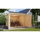 Karibu Fahrradgarage 4 natur, mit Solarpaket