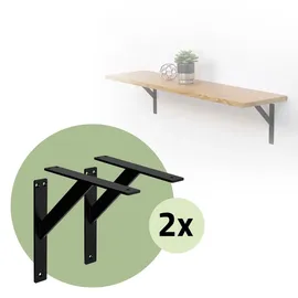 ML-Design Regalträger, Schwarz, Metall, 24x3x24 cm, Wohnzimmer, Regale, Wandregale