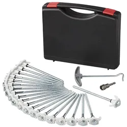 ProPlus 365014 Satz Zeltheringe 20cm Metall schraubbar mit Kunststoffhaken Adapter