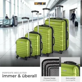 Tectake Hartschalen-Trolley 4-Rollen 76 cm / 106 l grün