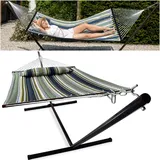 Vita5 Hängematte mit Gestell, Outdoor, Garten, Pool, Balkon, und Terrasse, Indoor Hängematten 2 Personen Hängesessel, Doppelhängematte Ständer, 200kg Belastbarkeit, Einfache Montage