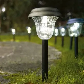 Aktive Solarleuchte transparent/weiß 6er Set inkl. Gartenspieß