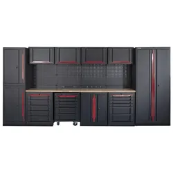 HBM professionelles, modulares Werkstattsystem der Extraklasse, 17-teilig, schwarz-rot