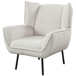 KAWOLA Sessel CALLA Relaxsessel Cord cremeweiß