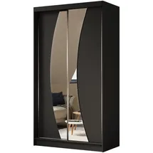 altdecor Schiebetürenschrank VOXI 120 x 216 x 61 cm Schwarz