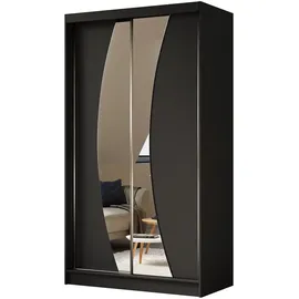 altdecor Schiebetürenschrank VOXI 120 x 216 x 61 cm Schwarz