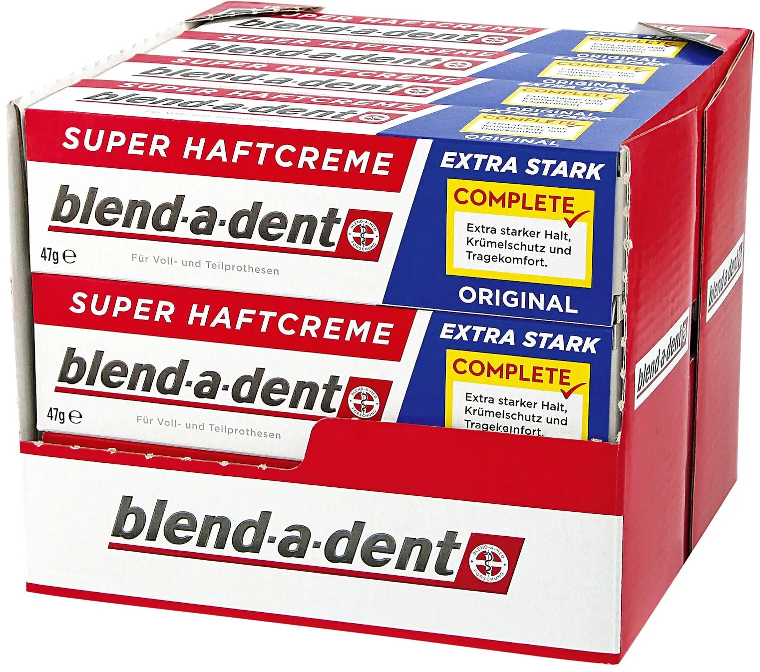 Blend-a-dent Super-Haftcreme Extra Stark 47 g, 12er Pack