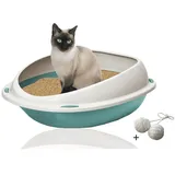 Rohrschneider Katzentoilette Shuttle rosa + Spielkugel 2er-Set