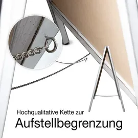 Office Marshal Kundenstopper Kreidetafel Mit Holzrahmen Weiß-Grau