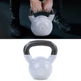 12 kg Gusseisen Vinyl Kettlebell Kugelhantel Premium Schwunghantel Schwarz Grau