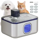 Luckice Wasserspender Kabelloser Katzenbrunnen 3.2L mit Bewegungsmelder, Trinkbrunnen für Katze Wasserbrunnen für Katzen mit Bewegungsmelder grau