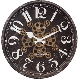 Nextime Quarzwanduhr Henry Ø 50 cm Alu, Eisen, Stahl & Metall Schwarz