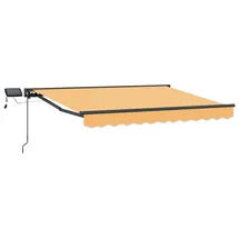 vidaXL Manueller Markisenrahmen mit LEDs Sand 4,5 × 3 m
