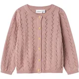 NAME IT Mädchen Nmfbanni Ls Knit Card Noos Strickjacke, Deauville Mauve, 74 EU