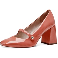 TAMARIS Damen Pumps mit Riemchen Vegan Blockabsatz; ORANGE/orange; 37