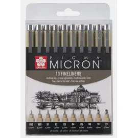 Sakura Fineliner PIGMA MICRON, 10er Etui, schwarz