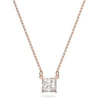 Swarovski Attract Halskette, Quadrat, Weiss, Roségold-Legierungsschicht