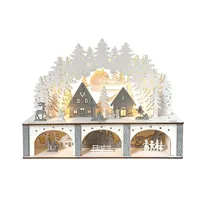 Hti-Living Schwibbogen Dorfidylle Weiß Grau