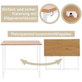 Svita Schreibtisch Klappbar Schmal Platzsparend Mehrzweck-Computertisch 80x40x76cm Eiche