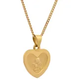 HOPLO Kreuzanhänger Anhänger Medaille Amor 333 Gold mit vergoldeter Silberkette 42 cm, Made in Germany 42 cm Damengröße