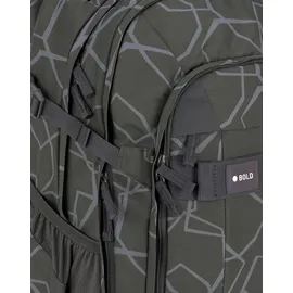 Lässig Bold Origin Schulrucksack mit Reflektoren und höhenverstellbarem Rückenteil/School Backpack Bold Edges grey