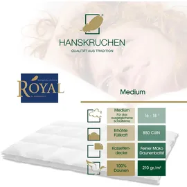 HANSKRUCHEN Daunendecke Royal Medium 155 x 220 cm - Weiß