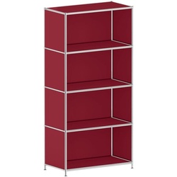 viasit Aktenregal »System 4« breit 4 OH rot, 77.9x155.6x40.4 cm