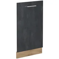 Vicco Geschirrspülblende R-Line, Schwarz Beton, 45 cm ohne Arbeitsplatte