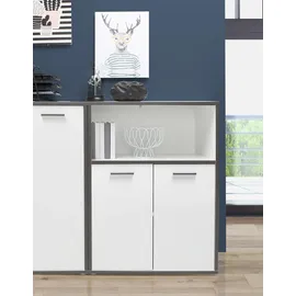 Forte Bücherregal 84,5 x 41,5 x 115,1 cm Weiß/Grau