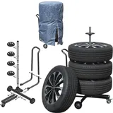 Dino Felgenbaum fahrbar XXL mit Hülle -285mm Reifenständer Reifenwagen mit Rollen