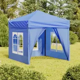 vidaXL Partyzelt Faltbar mit Seitenwänden Blau 2 x 2 m