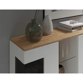 OTTO home Highboard Ribe 120 x 112 x 35 cm Weiß/Schwarz