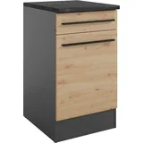 BASIC by Balculina Unterschrank Jazz 50er 50 x 90 x 60 cm Artisan Eiche/Anthrazit