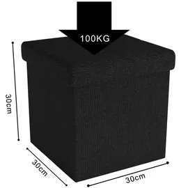Intirilife Sitzwürfel mit Stauraum und Deckel aus Stoff mit Mulden - Sitzcube Fußablage Aufbewahr