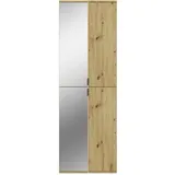 inn.furn Schuhschrank Eiche Artisan 60 cm mit Spiegel Line-Up
