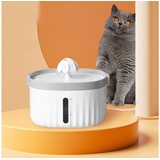 autolock Trinkbrunnen 2 L Katzen Trinkbrunnen Ultraleiser Automatische Katzenbrunnen, mit 6-Schichten Filtersystem Katzenbrunnenwasser weiß