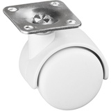 Metafranc Doppelrolle Ø 40 mm - 38 x 38 mm Platte - Kunststoff-Rad - Harte Lauffläche - Gleitlager - 20 kg Tragkraft / Transportrolle / Möbelrolle / Containerrolle / 802150