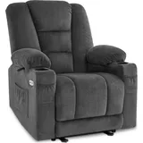 MCombo M Mcombo Fernsehsessel elektrisch verstellbar, Relaxsessel mit Liegefunktion, tv Sessel mit Massage & Wärmefunktion, usb & Getränkehalter,