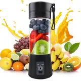 380ml Tragbarer Mixer für Smoothie, Wiederaufladbarer kleiner Mixer für Früchte, Smoothie Maker mit 6 Klingen aus Edelstahl