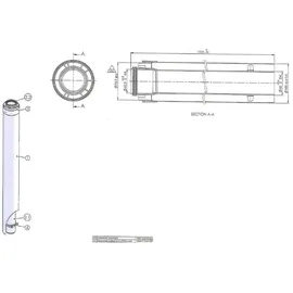 Brötje Verlängerungsrohr K60 KR1000 DN 60/100 konzentr. L=1000mm AL/PPs weiß