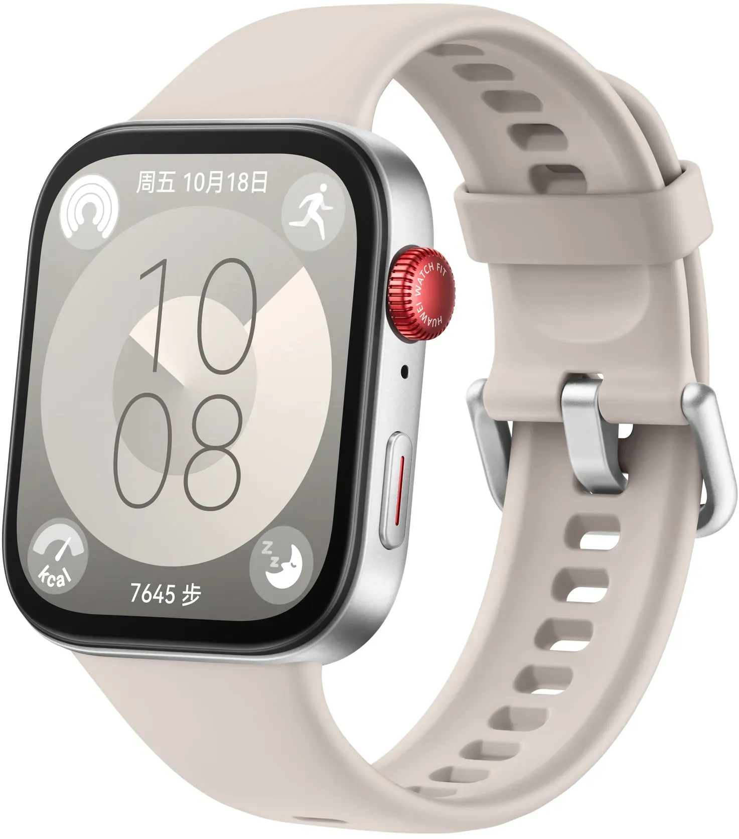 Smartwatch HUAWEI "WATCH FIT 3, 4,62 cm (1,82 Zoll) AMOLED-Display" Smartwatches weiß Fitness-Tracker Herzfrequenz-Monitoring, SpO2, Atemübungen