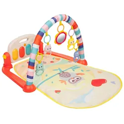 Kikkaboo Spielbogen, Krabbeldecke Happy Owl Klaviertasten, Greiflinge, Musik rot