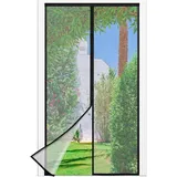 luxuskollektion Fliegengitter Balkontür Magnet Klettband 120*210cm Schwarz
