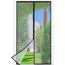 luxuskollektion Fliegengitter Balkontür Magnet Klettband 120*210cm Schwarz