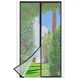 luxuskollektion Fliegengitter Balkontür Magnet Klettband 120*210cm Schwarz