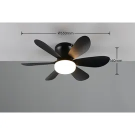 Trio Lund 53 cm Deckenventilator Schwarz