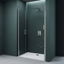 mai & mai Duschtür Nischentür dusche Duschabtrennung Duschkabine Schwingtür 180° Doppeltür 6mm ESG Nano-Beschichtung Klarglas mit Hebe- und Se... - Transparent