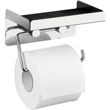 WENKO Toilettenpapierhalter 2 in 1 Edelstahl rostfrei,